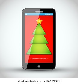 Mobile Phone - Christmas Vector Design