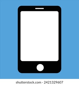 Mobile phone circle icon with long shadow. Flat design style. Smart phone. Modern, minimalist, round icon in stylish colors. Web site page and mobile app design. Vector illustration. EPS file 19.