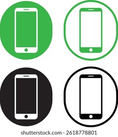 Mobile Phone Circles Set , Phone Circles Design Set ,Mobile Circles Set – Digital Phone Icons