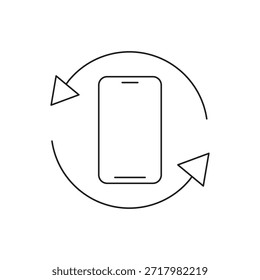 Teléfono móvil con flechas circulares que indican el modo de rotación de la pantalla.