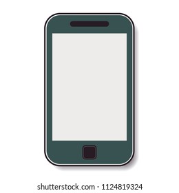Mobile phone with a clean screen. Vector illustration