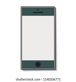 Mobile phone with a clean screen. Vector illustration