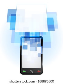 mobile phone communication empty frame vector illustration