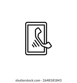 Mobile Phone Communication Icon With Phone Receiver And Signal
