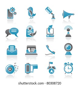 Mobile Phone and communication icons - vector icon set