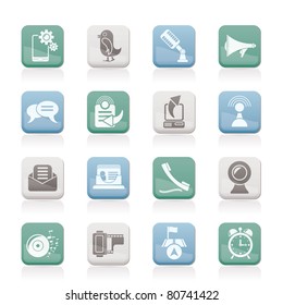 Mobile Phone and communication icons - vector icon set