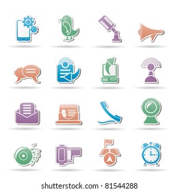 Mobile Phone and communication icons - vector icon set