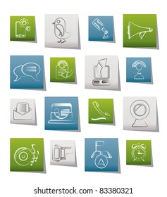 Mobile Phone and communication icons - vector icon set