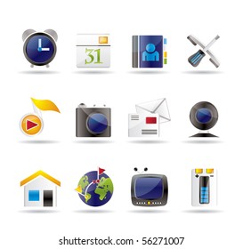mobile phone and computer icons - vector icon set