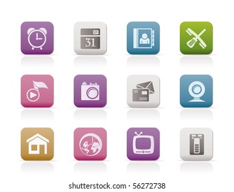 mobile phone and computer icons - vector icon set