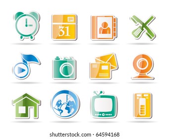 mobile phone and computer icons - vector icon set