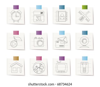 mobile phone and computer icons - vector icon set