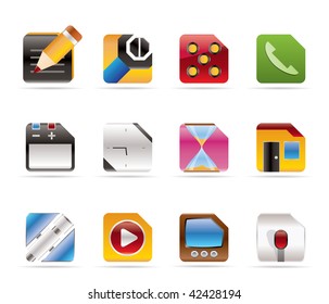 Mobile Phone, Computer and Internet Icons - Vector Icon Set 2