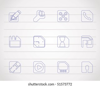 Mobile Phone, Computer and Internet Icons - Vector Icon Set 2