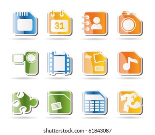 Mobile Phone, Computer and Internet Icons - Vector Icon Set