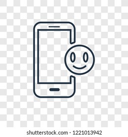 Mobile phone concept vector linear icon isolated on transparent background, Mobile phone concept transparency concept in outline style