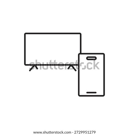 Mobile phone connected to television for display cast