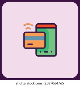 Mobile Phone Contactless Payment App Icon