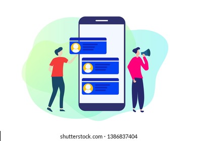 Mobile phone Contacts vector illustration concept for web landing page template, banner, flyer and presentation