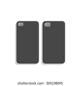 Mobile phone cover back and screen, mockup. Vector illustration, template for phone case.