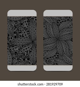 Mobile phone cover back for your design with abstract Pattern. Vector illustration