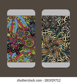 Mobile phone cover back for your design with abstract Pattern. Vector illustration