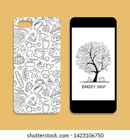 Mobile phone cover design, bakery tree