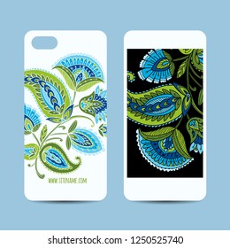 Mobile phone cover design, floral background