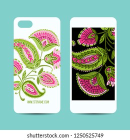 Mobile phone cover design, floral background