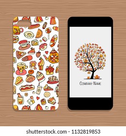 Mobile phone cover, design idea for sweets shop company