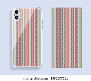 Mobile phone cover design. Template smartphone case vector pattern.