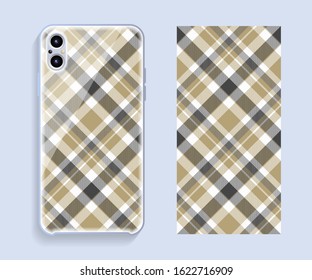 Mobile phone cover design. Template smartphone case vector pattern.