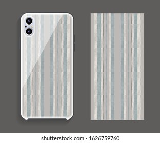 Mobile phone cover design. Template smartphone case vector pattern.