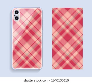 Mobile phone cover design. Template smartphone case vector pattern.