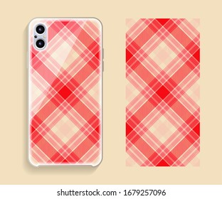 Mobile phone cover design. Template smartphone case vector pattern.