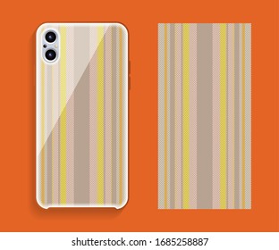 Mobile phone cover design. Template smartphone case vector pattern.