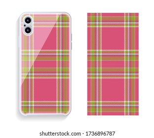 Mobile phone cover design. Template smartphone case vector pattern.