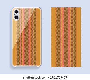 Mobile phone cover design. Template smartphone case vector pattern.