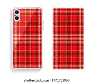 Mobile phone cover design. Template smartphone case vector pattern.