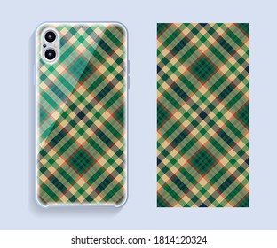 Mobile phone cover design. Template smartphone case vector pattern.