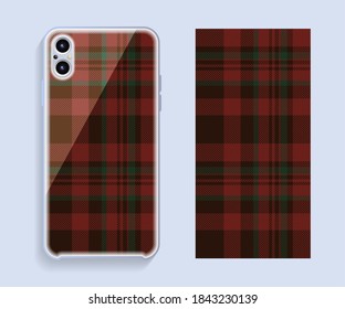 Mobile phone cover design. Template smartphone case vector pattern.