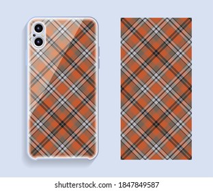 Mobile phone cover design. Template smartphone case vector pattern.
