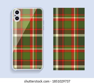 Mobile phone cover design. Template smartphone case vector pattern.