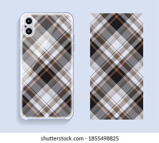 Mobile phone cover design. Template smartphone case vector pattern.