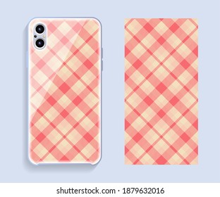 Mobile phone cover design. Template smartphone case vector pattern.