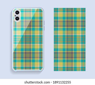 Mobile phone cover design. Template smartphone case vector pattern.