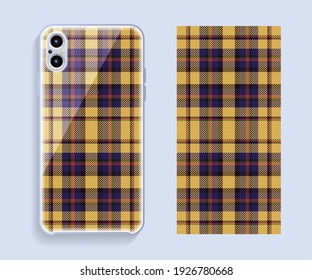 Mobile phone cover design. Template smartphone case vector pattern.
