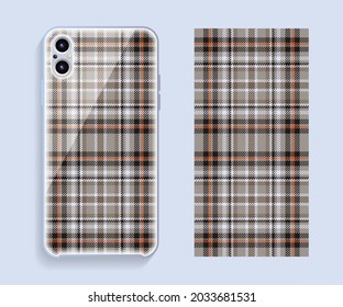 Mobile phone cover design. Template smartphone case vector pattern.