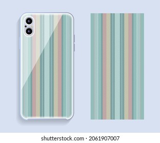 Mobile phone cover design. Template smartphone case vector pattern.