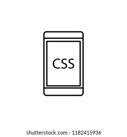 mobile phone CSS icon. Element of online and web for mobile concept and web apps icon. Thin line icon for website design and development, app development. Premium icon